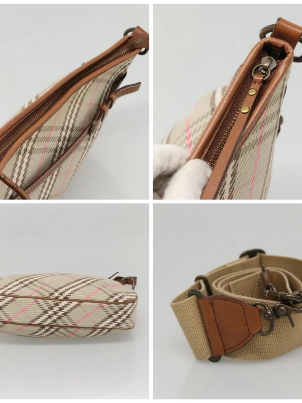 BURBERRY Nova Check Blue Label Shoulder Bag Canvas Beige - Picture 16 of 16